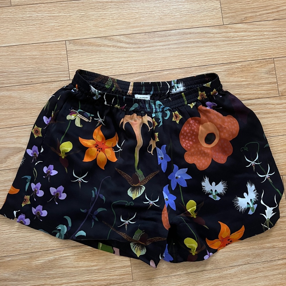 Silk Laundry Floral Print Silk Shorts